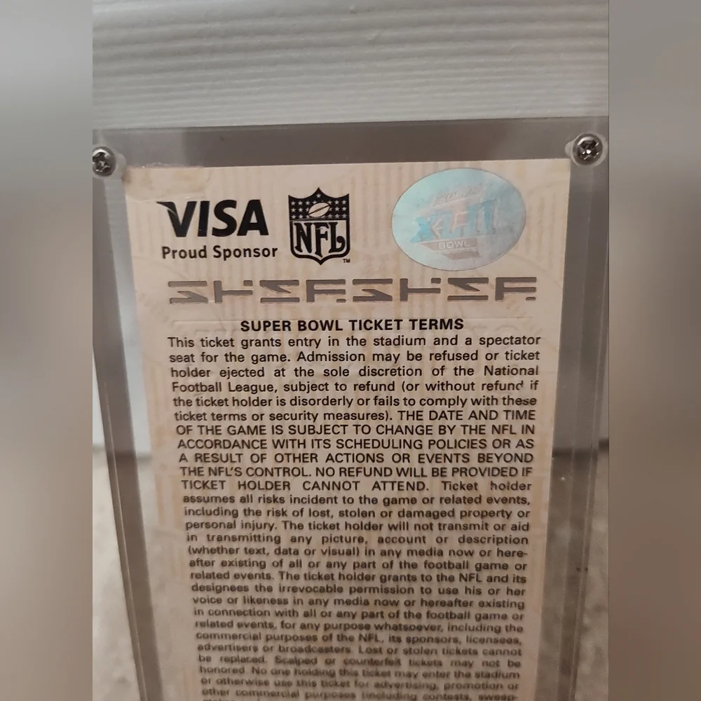 2008 NFL SUPER BOWL XLII (42) Authentic Ticket - MINT- NY Giants & NE Patriots